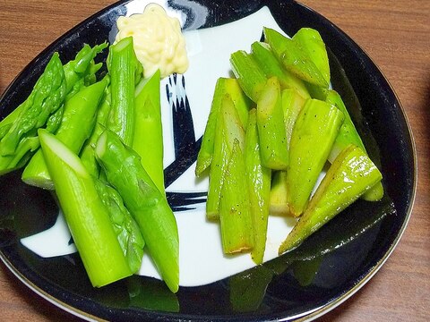 旬を味わう！　アスパラのシンプル2種盛り